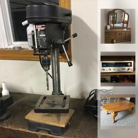 MaxSold Auction: This online auction features Drill Press, Weedeater Gas Blower, antique tools, Dresser, Antique Chest, Curio Cabinet, Filing Cabinet, 14 Ft Straight Chair Lift and much more!