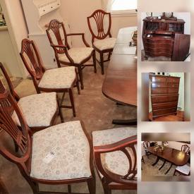 MaxSold Auction: this online auction features furniture, decor, appliances, books, kitchenware, jewelry, religious assortment, Singer Sewing Machine, electric typewriter, bicycle, yard tools and much more.