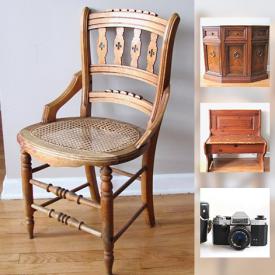 MaxSold Auction: This online auction features vintage furniture, lamps, sterling, air conditioners, dehumidifier, tools, jewelry, camping gear, air mattresses, CDs, DVDs, wall art, luggage, keyboard, LPs, lawn mower, cameras, camera accessories, books, holiday decor and much more.