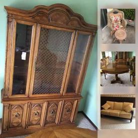 MaxSold Auction: This online auction features a fireproof safe, cameras and accessories, dining table, chairs and hutch, couch, antique iron and cobblers tool, ladders, Whirlpool freezer, Hardware and tools/power tools and much more!