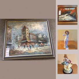 MaxSold Auction: This online auction features Lladro figures, teacups and saucers, Oil on Panel by Evelyn J. Owen, Minton "Vermont" Pattern Dinner Service, Watercolour by W. H. Sweet, Chinese Silk Embroidery, Pastel Dog Portrait By Patience Birley, Hand Done Rubbing from Thailand and much more!