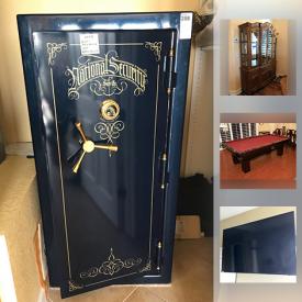 MaxSold Auction: This online auction features several flat screen TVs, pool table, leather sectional, vintage hutch, Asian table alnd stools, marble bust of female, Fed Carter custom dagger, lots of collectors plates, collectors pocket knives and much more!