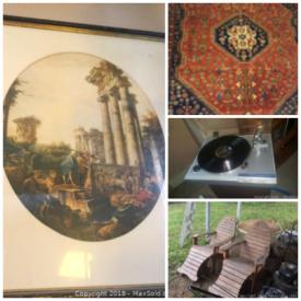 MaxSold Auction: This online auction features Antique Watercolor On Canvas, Hand Woven Area Rug, Sony Record Player Model PSLXI, Books, Pottery, Singer Sewing Machine, Electronics, Art Studio Shed, Tools, Lawn Maintenance and much more!