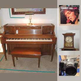 MaxSold Auction: This online auction features framed wall art, piano, microwave oven, DVD player, potted plants, glassware, holiday decor, figurines, filing cabinet, lamps, books, cameras, posters, toys, rocking horses, and much more!