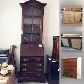 MaxSold Auction: This online auction features an antique Ethan Allen secretary, blonde mid century buffet, nutcrackers, Nikko china Christmas dishes, Kenmore refrigerator and upright freezer and much more!