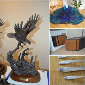 MaxSold Auction: This online auction features a large collection of HH Robinson Original Wood Carving And Original Bronze Art, Rosenthal Studio-Linie Dishware, Sterling Silver Flatware, Bose Speakers, LG Washer, Pennsylvanian Flyer By Lionel, Art Glass,  Picnic Baskets, Camera Lot, Dresser, and much more!