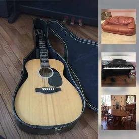 MaxSold Auction: This online auction features a Galileo telescope. Yamaha and Casio electric keyboards. Ariana and Epiphone guitars, Electronics such as Polk speakers. Acme juicer. Edge Star portable air conditioner. Hardwood double pedestal dining table and chairs, recliners. Yard and garden. Sporting goods such as a Burton snowboard and bicycles and much more!