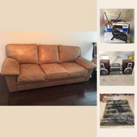 MaxSold Auction: This online auction features an Almira tan leather sofa; Kenmore bar fridge; Philips Micro Theatre. Breast pumps. Many baby items and much more!