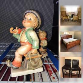 MaxSold Auction: This online auction features a Fisher Metal detector, power washer, Viking mixer, Viking cookware. Collectible: Hummel figurines, chickens, Native American art, Willow Tree figures. Glass: Amber turkeys and pumpkins, Orrefors candle holder. Restoration Hardware dining table, chairs and sideboard, Stone Creek king sized bed suite and much more!