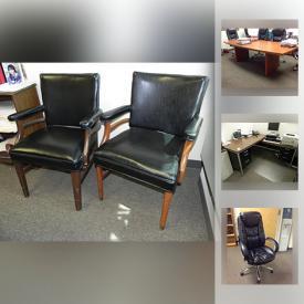 MaxSold Auction: This online auction features office chairs, boardroom table, framed wall art, office storage unit, bookshelves, office desks, metal filing cabinet, and much more!