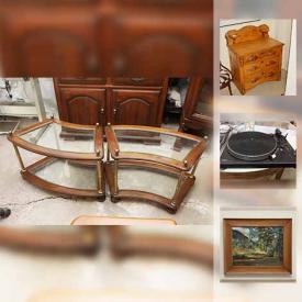 MaxSold Auction: This online auction features artwork, pottery, bicycles, lamps, kitchenware, glassware, china, collectibles, sterling, costume jewelry, lawn mower, snow thrower, mannequins, vintage and antique furniture and much more.