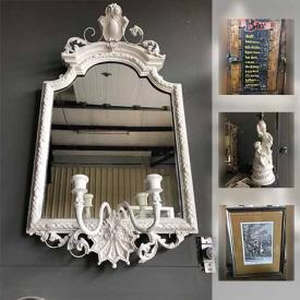 MaxSold Auction: This online auction features Antique Apothecary Store Display Case, Vintage French Style Mirror, Solid Concrete Garden Cherub, Antique Ironstone Lion Rampart Bowl, Brass Ceiling Fixture, Antique Gun Powder Flask and much more!