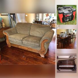 MaxSold Auction: This online auction features holiday decor, toys, glassware, TVs, sewing machine, books, indoor swing, jewelry, shelving, air hockey table, piano, vacuum, dolls, fireplace accessories, computer, office furniture, yard tools, outdoor furniture, grill and much more.