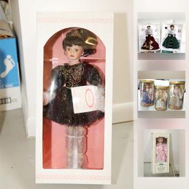 MaxSold Auction: This online auction features DOLLS: Vintage Madame Alexander to Brand new in the box/Never removed from box dolls by makers such as Paradise Galleries, Timeless Treasures, Seymour Mann, San Francisco Music Box Co., Heritage Collection and more! And in addition, there's a huge Barbie collection! and much more!