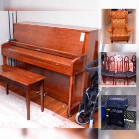 MaxSold Auction: This online auction features a display cabinet, ladder, outdoor furniture, barbecue, bicycle, piano, crystal, books, glassware, CDs, DVDs, VHS tapes, TVs, toys, shelving, board games, vacuum, luggage, guitar, speakers, and much more!