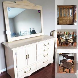 MaxSold Auction: This online  auction features Wooden China Cabinet, Glass & Wood coffee table, Glass & Rattan table with chairs, Lazy Boy L-shaped couch, Porcelain Wide Mouthed Vase, L. Pachai and much more!