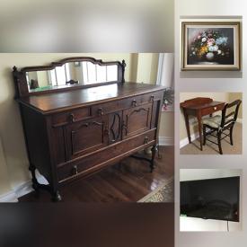 MaxSold Auction: This online auction includes furniture such as antique mahogany dining set, La-Z-boy recliner, and wicker chair set, collectibles such as unopened Cabbage Patch, silverplate, Limoges, and Wedgwood, art such as signed watercolor, framed prints, and antique framed portrait, Bose music system, LG 31” TV, kitchen small appliances, Christmas decor, ladies handbags, wool blankets, handmade wool rug, glassware, craft supplies, sewing equipment and much more!