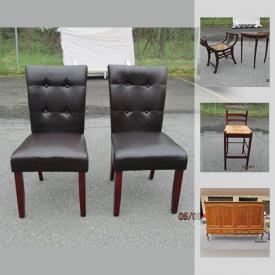 MaxSold Auction: This online auction features furniture such as leatherette reclining chair with ottoman, twin sofa bed, brass and glass coffee table, Bombay Co. chairs, and Clayton Marcus sofa, art such as C. M. Russell prints, wall scrolls, and metal wall decor, cleaning gear such as Bissell carpet cleaner, Kirby vacuum, and Kirby carpet shampooing system, collectibles such as Noritake china, vintage crystal, and Tracy Porter teapots, electronics such as Bose sound dock, and Sylvania portable DVD player, Kin Chi bronze table lamp, cookware, books, kitchenware, games, and much more!