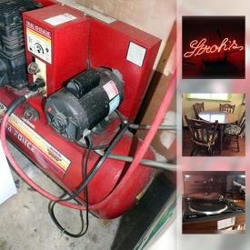 MaxSold Auction: This online auction features a VINTAGE: Gaffer's and Sattler range; compressors, tools, upholstery fabric, upholstery machines and supplies, Singer commercial sewing machine. 2 portable carports. Furniture - Ansager Mobler Danish chairs and table and much more!