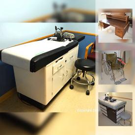 MaxSold Auction: This online auction features items from a downsizing medical office, including Computers, Monitors and Printers, File System, Desks, Office Chairs, Table and Chairs, Exam Tables, Stainless Kenmore Fridge, Telephone System, Speedclave Sterilizer, Professional Scales and much more!
