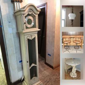 MaxSold Auction: This online auction features Double Armoire with Vanity, Vintage Dining Set, GE fridge, Dinnerware, White Wicker Seating Set, Ornate Light Fixture, Cabbage Patch Kids, Grandfather Clock, Loveseats and much much more!