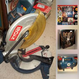 MaxSold Auction: This online auction features Ryobi Miter Saw, Ryobi Compressor, Coca Cola Print, Duo SportPak car top carrier, Dresser, 45s, Elvis Presley LPs, Ice Dogs Jersey and much more!