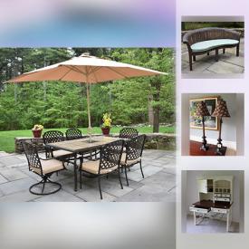 MaxSold Auction: This online auction features Wicker Chair, beaded round decoration, Desk, Wood Chest, Quilt Rack, Side Table, Bench, Vases, poster boards, Mannequin, Professional charcoal grill and much more!