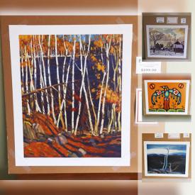 MaxSold Auction: This online auction features Tom Thomson IN THE NORTHLAND print with COA, Franklin Carmichael FROOD LAKE print with COA, Lawren Harris NORTHERN FOREST print with COA, Norval Morrisseau limited edition print ANIMAL SPIRITS with COA, Don Chase framed limited edition print NATIVE CELEBRATION with COA, and much more!