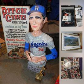 MaxSold Auction: This online auction features Sandy Koufax Lego Portrait, Jackie Robinson Lithographs, Alan Fanica Paper Mache Figure, Al Pachino Signed Photo, Sylvester Stallone Signed Rocky Photo, NASA Service Medal, 1st Edition Books, LP's and much more.