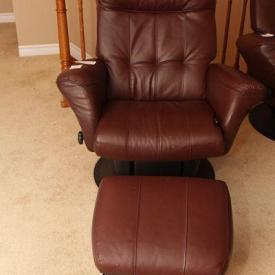 MaxSold Auction: Auction features electronics (Acer 24" monitor, Hitachi 55" flat panel TV, vacuums), lamps, wall clock, furniture (modern sideboard, teak outdoor bench and table, oak dining table and chairs, sofa, Dutailier recliner and ottoman, nursing chair), collectibles (dolls, totes, train set), china, decor, and much more.