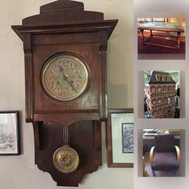 MaxSold Auction: This online auction features Dollhouse, Wall Clock, German Punch Bowl,Holiday Decor, Vintage Secretary Desk, Glassware, Books, Dining Set, Folding Chairs, Crocks, Lamps and much more!