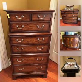 MaxSold Auction: This online auction features Ethan Allen Bedroom Set, Ethan Allen Dining Set, Lenox Platters, Extension Table, Air Hockey Table, Treadmill, Folding Chairs, Sporting Goods and much more!