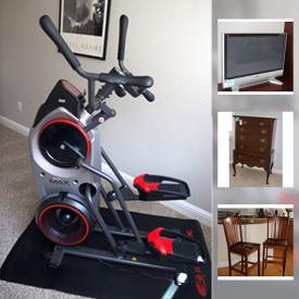 MaxSold Auction: This online auction features exercise equipment such as Max Trainer M5 and Life Fitness Treadmill, furniture such as La-Z-Boy sectional, Pottery Barn couch, Crate and Barrel coffee table, antique armchair, and bar cabinet, collectibles such as sterling silver, silver plate items, lead crystal, and collectible coins, wall art, electronics such as 42” Panasonic TV, HP printers, and Yamaha home theater and much more!