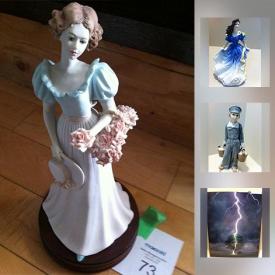 MaxSold Auction: This online auction features Royal Doulton and Lladro figurines. A porcelain covered dish. Paragon dish set. Table linens. Electric wine fridge. Wood carver's tools and much more!