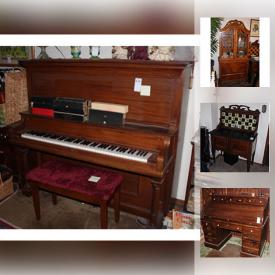 MaxSold Auction: This online auction features artworks, books, Artificial Tree And Vintage Kitchen Items, furniture, collectibles, antique furniture, Antique Tractor Seat And Wheels, Hobart Cable Mahogany Piano and much more.