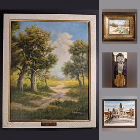 MaxSold Auction: This online auction features oil paintings, prints, watercolours, posters, dolls, vase, vintage frames and much more.