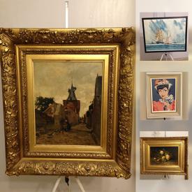 MaxSold Auction: This online auction features antique Dutch painting, Mary Pavey signed oil on canvas, Frank Brangwyn etching, Chinese brush painting, Ken Deeley watercolour, Belleek porcelain, Moorcroft vases, oriental figurines, track lighting, vintage stamps and much more!