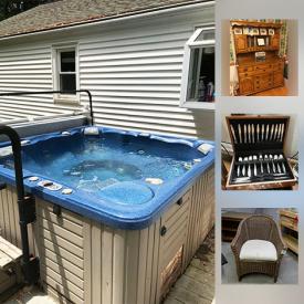 MaxSold Auction: This online auction features Calderas Spas hot tub, store stock such as country decor, wooden signs, linens, pottery, small rugs, and pet items, furniture such as drafting table, solid maple dining table, vintage G. Fox and Company dresser, collectibles such as handcrafted bears, Faerie Glen collection, Limoges, and Oneida silver plate flatware, art such as framed prints, America’s Cup photo essay, and ceramics, costume jewelry, vinyl records, shelving units, Cashio cash register and  much more!