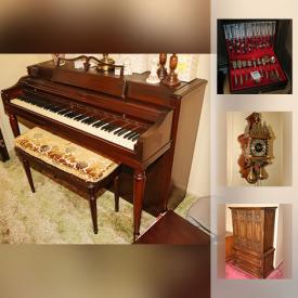 MaxSold Auction: This online auction features Beanie Babies, sewing machines, books, records, lamps, piano, toys, glassware, rugs, camera, shelving, TVs, costume jewelry, figurines, outdoor furniture, grill, flatware, safe, beds, tools, snowblower, office supplies, holiday decor and much more.