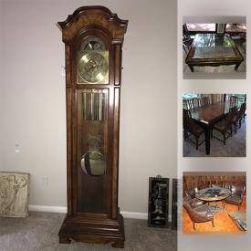 MaxSold Auction: This online auction features Asian inspired art, furniture. Century and Drexel living room, dining room and bedroom suites including an Asian king set and a campaign style set. Yard and garden such as a Garden Way wood chipper and much more!