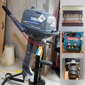 MaxSold Auction: This online auction features Power tools including a Delta scroll saw. 7 Sterling Silver serving pieces. Bedroom furniture. Yamaha boat motor. Widerness and Perception kayaks. 2 Copper pieces. Royal Copenhagan dishes and much more!