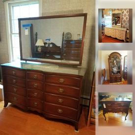 MaxSold Auction: This online auction features Sterling, antique furniture, signed artwork, costume jewelry, Henkel Harris dining table, colored and milk glass, china and much more!