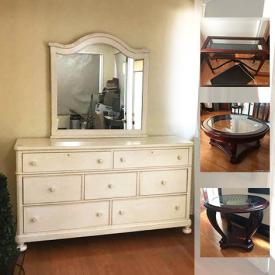 MaxSold Auction: This online auction features Bassett Furniture White Dresser and Entertainment Cabinet, Bassett Hutch, Dining Table and Chairs, Danby Freezer, Iron Bar Stools, Occasional Tables and much more!