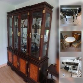 MaxSold Auction: This online auction features Clothes Steamer, Cristal d'Arque glasses, Marble Table, Daybed, China Cabinet, Demi-Lune Table and much more!