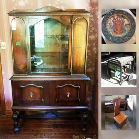 MaxSold Auction: This online auction features Thermograph environmental tester, furniture such as antique china cabinet, vintage wooden sideboard, clothing butler, and adjustable bed, collectibles such as antique silver plate tea set, Johnson Bros. dinnerware set, Mikasa crystal, German silverware, and collectors plates, art such as J. Heffner oil on canvas, framed papyrus pictures, and decor, jewelry such as costume jewelry, men’s accessories, and natural stone jewelry, small appliances, books in English, German, and Russian, housewares, glassware and much more!