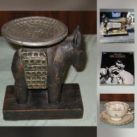 MaxSold Auction: This online auction features a Fur Stole/Collar, Vintage Red Wall Phone, Vintage Singer Sewing Machine, 3 Circus Ringmaster Canes, Pyrex Coffee Perk, Amethyst/Silver Creamer, New York's World Fair Ruffled Dish 1964/65, Marine Barometer, Blue Mountain Pottery, Lobby Cards and much more.