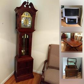 MaxSold Auction: This online auction features Furniture, Grandfather clock, golf club, fireplace heater, decor, planters, rug, folding tables, lamps, artworks, Panasonic HDTV, garden tools,  and much more.