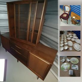 MaxSold Auction: This online auction features Marble topped wooden coffee table, Wall side table, wooden chair, Honderich Furniture red seal ceder chest, Aynsley Fine Bone China set, Primrose Plate Brass set, Primrose Plate Brass set, china and much more!