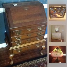 MaxSold Auction: This online auction features collectibles such as Lenox, Tiffany and Co, Belleek, and crystal items, furniture such as metal patio set, Broyhill leather sofa, Silverbush wingback chair, Ethan Allen server, and marble top table, power tools such as Craftsman reciprocating saw, Skil plunge router, and Air Brad nailer, exercise equipment such as Body Smith lift rack, Body Smith weight bench, and SX PRO treadmill, pool cue rack, handmade rocking horse, antique beaded purse, board games, DVDs, wall art, Toro gas lawn mower and much more!