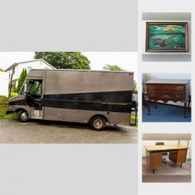 MaxSold Auction: This online auction features artwork, speakers, luggage, tools, lamps, glassware, mirrors, vintage cameras, toys, chandeliers, collector coins, books, video game consoles, display cases, tea sets, fishing supplies, albums, TV, jewelry, fork lift, 1986 GMC Box Truck and much more.